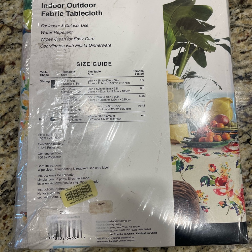 Indoor/outdoor Table cloth